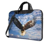 WZYWHJ Soaring Eagle Printing Sac à bandoulière ultra-fin pour ordinateur portable - Souple et résistant aux chocs, Noir , 15.6 inch