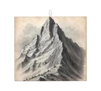 WZYWHJ Steep Mountain Tapis de séchage imprimé pour cuisine : fabriqué en éponge absorbant l'eau, avec cordon de suspension 45,7 x 40,6 cm