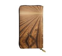 WZYWHJ Stylish On the field of hope Portefeuille en cuir imprimé - Pochette longue pour femme, matériau durable, 12 emplacements pour cartes, compartiments zippés, noir, taille unique, Noir , Taille