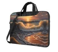 WZYWHJ Sunrise at the seaside Picture Ultra-Thin Portable Single Shoulder Laptop Bag Computer Accessories Soft Shockproof for Laptop, Noir , 14 inch