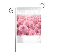 Wzywhj Superbe image de boutons de rose drapeau de jardin d'été double face décoration cour 30,5 x 45,7 cm