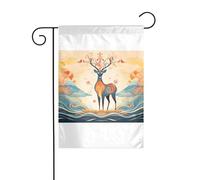 Wzywhj Superbe image de cerf coloré drapeau de jardin d'été double face décoration cour 30,5 x 45,7 cm