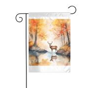 Wzywhj Superbe image de cerf drapeau de jardin d'été double face décoration cour 30,5 x 45,7 cm