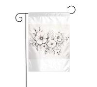 Wzywhj Superbe image de lignes de fleurs drapeau de jardin d'été double face décoration cour 30,5 x 45,7 cm