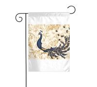 Wzywhj Superbe image de paon drapeau de jardin d'été double face décoration cour 30,5 x 45,7 cm