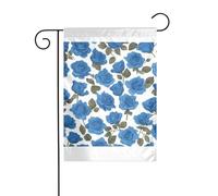 Wzywhj Superbe image de roses bleues drapeau de jardin d'été double face décoration cour 30,5 x 45,7 cm