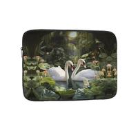 WZYWHJ Swans in The Garden Housse antichoc pour ordinateur portable 13" pour homme et femme, voyage d'affaires, école, bureau, usage quotidien