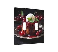 WZYWHJ Sweet Cherry Pudding Panneau en thermoplastique imprimé pour interrupteur Plaque murale décorative qui n'est pas facilement endommagée