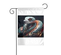 Wzywhj Tableau 3D Serpent Drapeau de Jardin Été Double Face Décoration Cour 30,5 x 45,7 cm