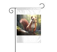 Wzywhj Tableau amusant d'écureuil drapeau de jardin d'été double face décoration cour 30,5 x 45,7 cm