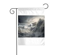 Wzywhj Tableau Big Waves Drapeau de jardin d'été double face Décoration cour 30,5 x 45,7 cm