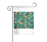 Wzywhj Tableau de chasse aux canards sauvages volants, drapeau de jardin d'été, décoration double face, 30,5 x 45,7 cm