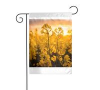 Wzywhj Tableau de fleurs de colza jaune drapeau de jardin d'été double face décoration cour 30,5 x 45,7 cm