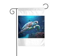 Wzywhj Tableau de tortues vieillissantes - Drapeau de jardin d'été double face - Décoration de cour - 30,5 x 45,7 cm