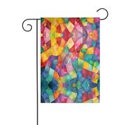 WZYWHJ Tableau des couleurs en mosaïque - Drapeau de jardin décoratif - 30,5 x 45,7 cm - Pour un environnement extérieur tendance