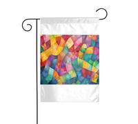 Wzywhj Tableau des couleurs mosaïque - Drapeau de jardin d'été double face - Décoration de cour - 30,5 x 45,7 cm