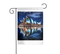 Wzywhj Tableau d'opéra de Sydney - Drapeau de jardin d'été - Décoration double face - 30,5 x 45,7 cm