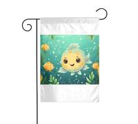 Wzywhj Tableau imprimé Blowfish Drapeau de jardin d'été double face Décoration cour 30,5 x 45,7 cm