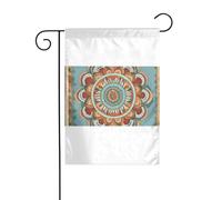 Wzywhj Tableau motif mandala drapeau de jardin d'été double face décoration cour 30,5 x 45,7 cm