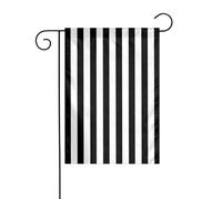 Wzywhj Tableau noir et blanc rayé drapeau de jardin d'été double face décoration cour 30,5 x 45,7 cm