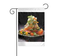 Wzywhj Tableau spécial salade de légumes drapeau de jardin d'été double face décoration cour 30,5 x 45,7 cm