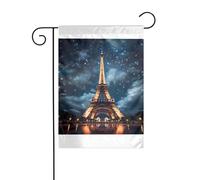 Wzywhj Tableau Tour de Paris Drapeau de Jardin Été Double Face Décoration Cour 30,5 x 45,7 cm