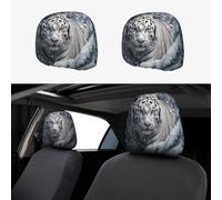 WZYWHJ Taie d'oreiller motif tigre blanc dans la neige, 2 pièces, housse de siège, housse de protection universelle