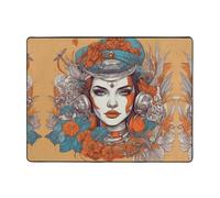 WZYWHJ Tapis de salon, tapis de sol antidérapant, tapis de jeu, 160 x 121,9 cm, image de la reine imprimée