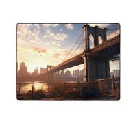 WZYWHJ Tapis de salon, tapis de sol antidérapant, tapis de jeu, 160 x 121,9 cm, motif pont de Brooklyn