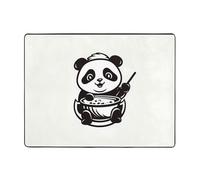 WZYWHJ Tapis de salon, tapis de sol antidérapant, tapis de jeu pour chambre d'enfant, tapis de jeu, 160 x 121,9 cm, imprimé bébé panda mangeant de la nourriture