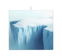 WZYWHJ Tapis de séchage Glacier Falaise pour la cuisine : fabriqué en éponge absorbant l'eau, avec cordon de suspension 45,7 x 40,6 cm