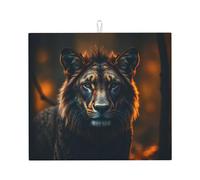 WZYWHJ Tapis de séchage King of the Forest pour la cuisine : fabriqué en éponge absorbant l'eau, avec cordon de suspension 45,7 x 40,6 cm