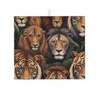 WZYWHJ Tapis de séchage King of the Jungle pour la cuisine : fabriqué en éponge absorbant l'eau, avec cordon de suspension 45,7 x 40,6 cm