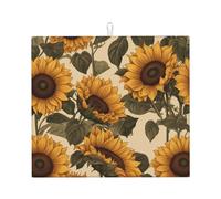 WZYWHJ Tapis de séchage motif tournesol toscane pour cuisine : fabriqué en éponge absorbant l'eau, avec cordon pour suspendre 45,7 x 40,6 cm