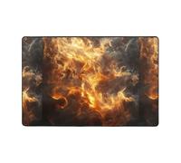 WZYWHJ Tapis de sol antidérapant à motif de flamme ardente - 182,9 x 121,9 cm - Pour salon, bureau, table basse, lit, balcon