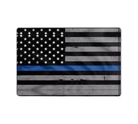 WZYWHJ Tapis de sol antidérapant American Thin Blue Line Flag Prints doux et confortable bonne absorption de l'eau Taille pour salon et balcon