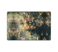 WZYWHJ Tapis de sol antidérapant Beau motif pays des merveilles doux et confortable, bonne absorption de l'eau. Nom pour salon et balcon