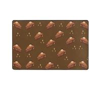 WZYWHJ Tapis de sol antidérapant Carrés de chocolat Impression gâteau doux et confortable Bonne absorption d'eau Taille Nom pour salon et balcon
