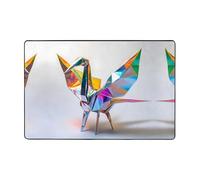 WZYWHJ Tapis de sol antidérapant coloré motif origami grue doux et confortable bonne absorption de l'eau. Nom pour salon et balcon