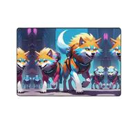 WZYWHJ Tapis de sol antidérapant Cyber Wolf Pack Imprimé doux et confortable Bonne absorption de l'eau Taille Nom pour salon et balcon