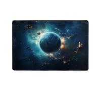 WZYWHJ Tapis de sol antidérapant Deep Blue Planet Prints doux et confortable bonne absorption de l'eau. Nom pour salon et balcon