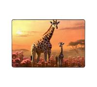 WZYWHJ Tapis de sol antidérapant girafe maman et bébé impression doux et confortable bonne absorption d'eau taille Nom pour salon et balcon