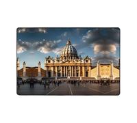WZYWHJ Tapis de sol antidérapant imprimé basilique Saint-Pierre 91,4 x 61 cm pour salon, bureau, table basse, lit, balcon