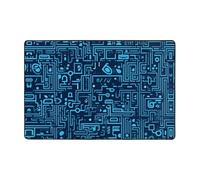 WZYWHJ Tapis de sol antidérapant imprimé binaire bleu doux et confortable bonne absorption de l'eau. Nom pour salon et balcon