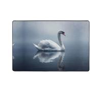 WZYWHJ Tapis de sol antidérapant imprimé cygne sur l'eau, 91,4 x 61 cm, pour salon, bureau, table basse, lit, balcon