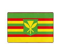 WZYWHJ Tapis de sol antidérapant imprimé drapeau hawaïen indigène doux et confortable bonne absorption de l'eau. Nom pour le salon et le balcon