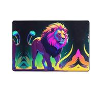 WZYWHJ Tapis de sol antidérapant imprimé lion safari fluo doux et confortable bonne absorption de l'eau Taille Nom pour salon et balcon