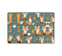 WZYWHJ Tapis de sol antidérapant imprimé renard jaune doux et confortable bonne absorption de l'eau. Nom pour salon et balcon