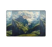 WZYWHJ Tapis de sol antidérapant motif Alpes suisses 182,9 x 121,9 cm pour salon, bureau, table basse, lit, balcon