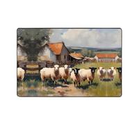 WZYWHJ Tapis de sol antidérapant - Motif animaux de la ferme - Doux et confortable - Bonne absorption d'eau - Nom pour salon et balcon